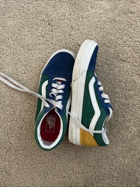 Vans Kids Old Skool Sneakers in Blue, Green & Yellow